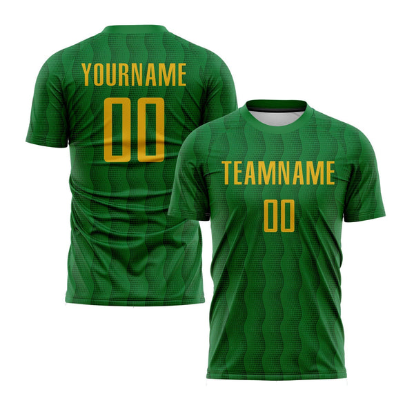 Custom Kelly Green Gold Classic Uniform Training Sets Soccer Jersey For Adults/Kids