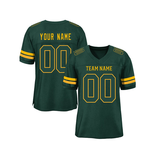 Custom Green Green-Gold Mesh Classic Style Authentic Sports Football Jersey