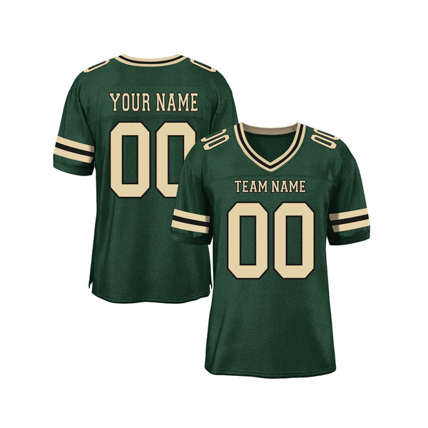 Custom Green City Cream-Black Mesh Classic Style Authentic Sports Football Jersey