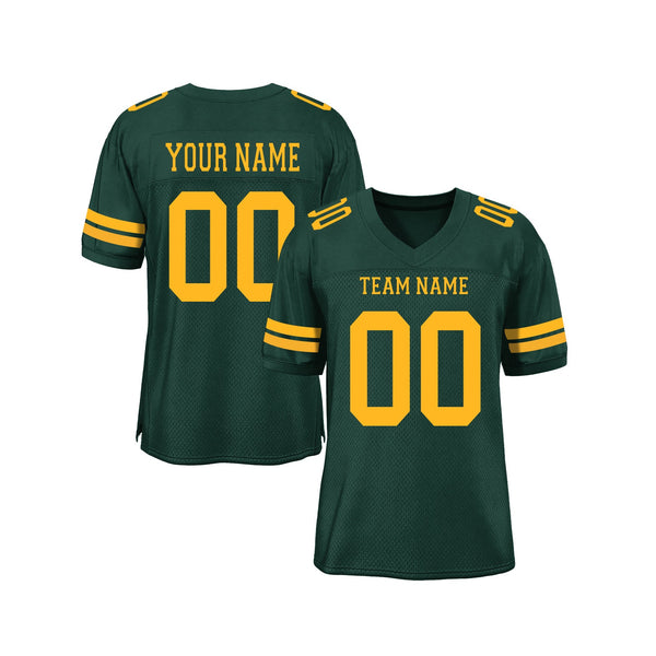 Custom Green Gold Mesh Classic Style Authentic Sports Football Jersey