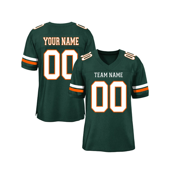 Custom Green White-Orange Mesh Classic Style Authentic Sports Football Jersey