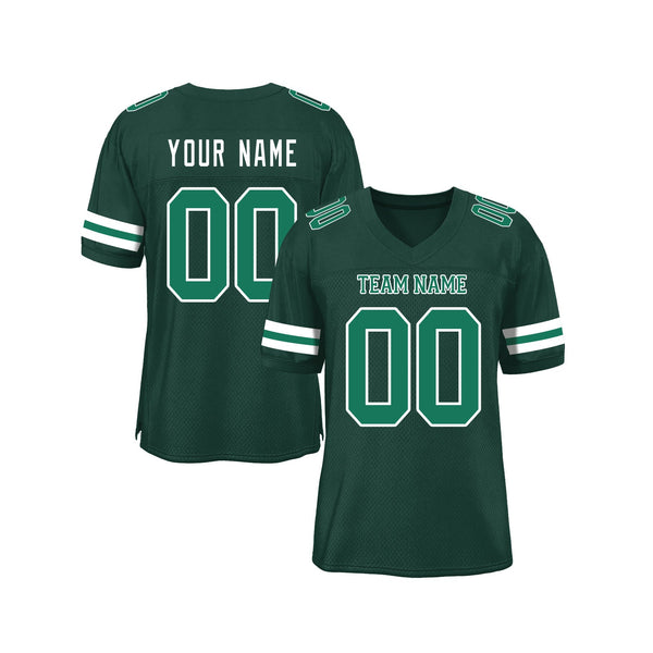Custom Green Kelly Green-White Mesh Classic Style Authentic Sports Football Jersey
