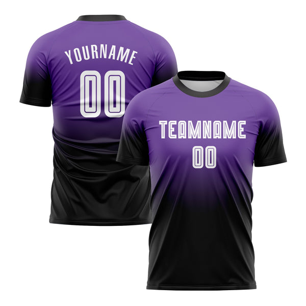 Custom Purple Gold-Black Fade Fashion Classic Uniform Training Sets Soccer Jersey For Adults/Kids