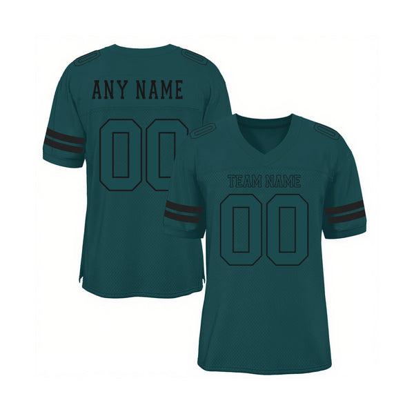 Custom Midnight Green Midnight Green-Black Mesh Classic Style Authentic Sports Football Jersey