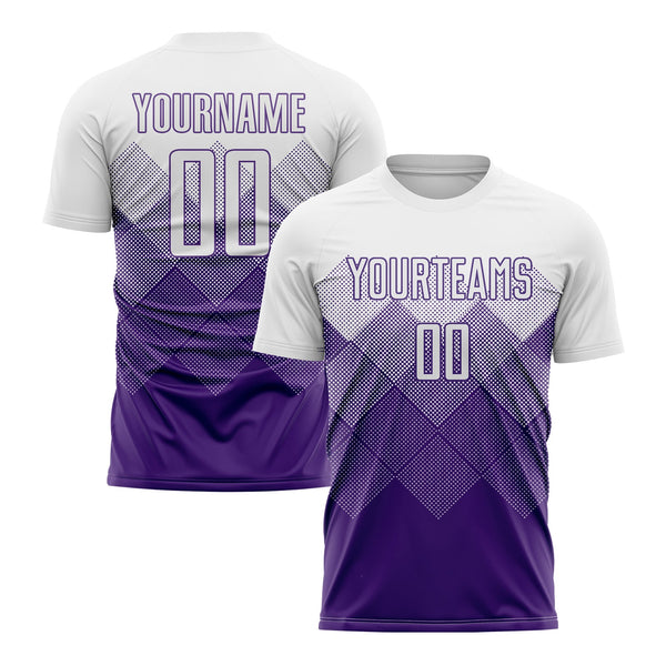 Custom Purple White Classic Uniform Training Sets Soccer Jersey For Adults/Kids