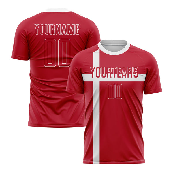 Custom Red Red-White Classic Uniform Training Sets Soccer Jersey For Adults/Kids