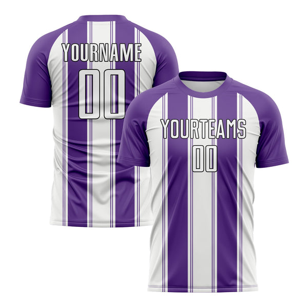 Custom Purple White-Black Line Classic Uniform Training Sets Soccer Jersey For Adults/Kids
