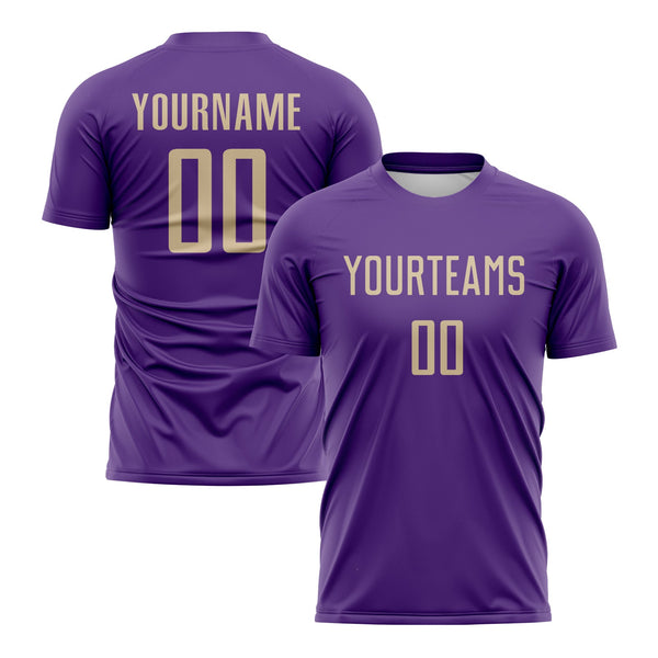 Custom Purple Cream Classic Uniform Training Sets Soccer Jersey For Adults/Kids