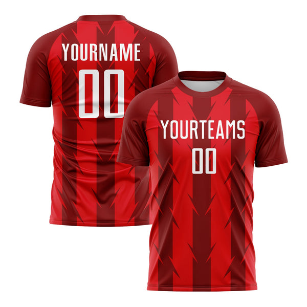 Custom Red White Classic Uniform Training Sets Soccer Jersey For Adults/Kids
