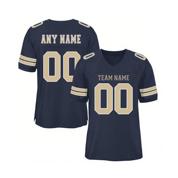 Custom Navy Vegas Gold-White Mesh Classic Style Authentic Sports Football Jersey