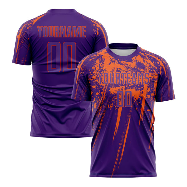 Custom Purple Orange Classic Uniform Training Sets Soccer Jersey For Adults/Kids