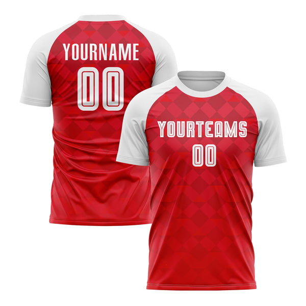 Custom Red White Away Classic Uniform Training Sets Soccer Jersey For Adults/Kids