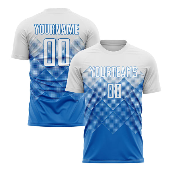 Custom Powder Blue White Classic Uniform Training Sets Soccer Jersey For Adults/Kids