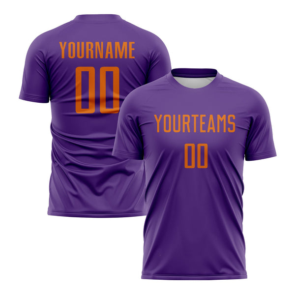 Custom Purple Bay Orange Classic Uniform Training Sets Soccer Jersey For Adults/Kids