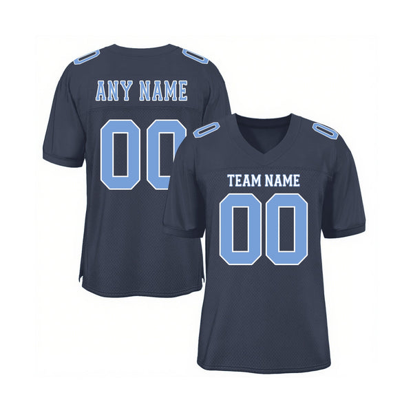 Custom Navy Light Blue-White Classic Style Authentic Sports Football Jersey