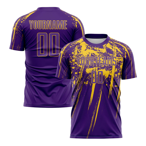 Custom Purple Yellow Classic Uniform Training Sets Soccer Jersey For Adults/Kids