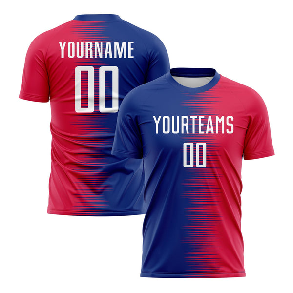 Custom Red White-Royal Classic Uniform Training Sets Soccer Jersey For Adults/Kids