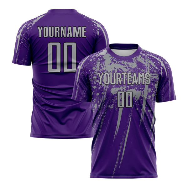 Custom Purple Gray-Black Classic Uniform Training Sets Soccer Jersey For Adults/Kids