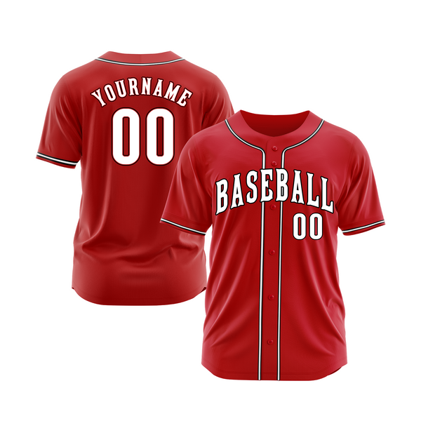 Custom Red White-Black Classic Style Authentic Sports Baseball Jersey