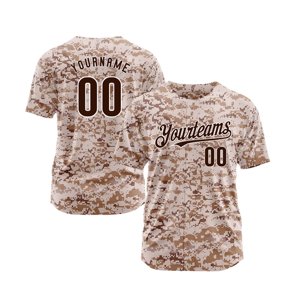 Custom Camo Brown-White Salute To Service Classic Style Authentic Sports Baseball Jersey
