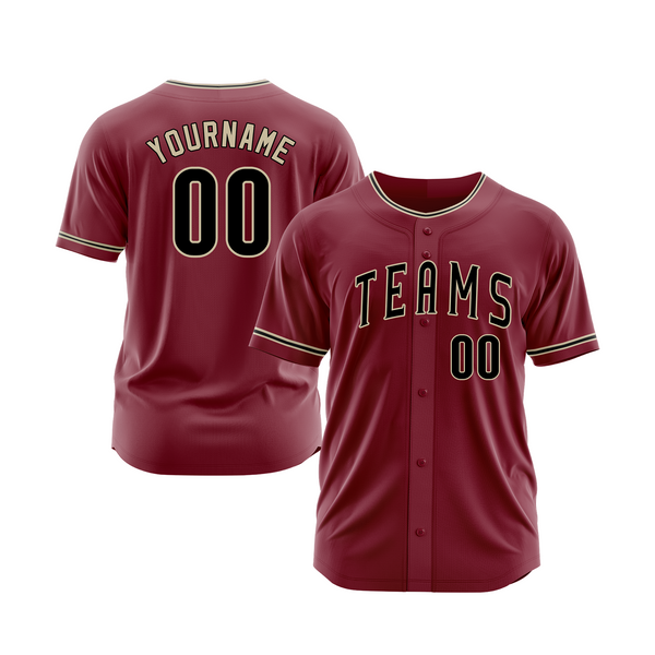 Custom Crimson Black-City Cream Classic Style Authentic Sports Baseball Jersey
