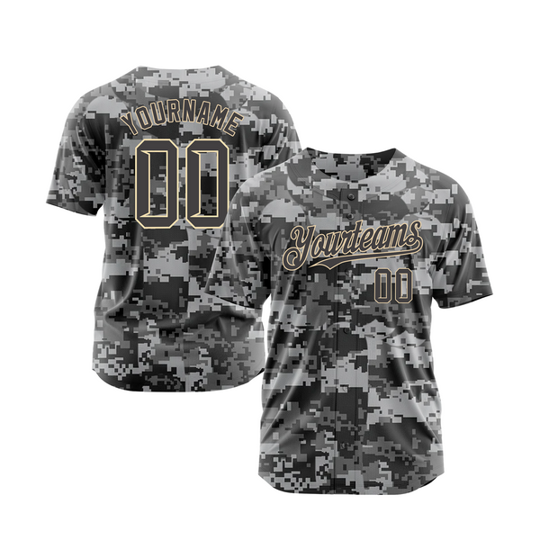Custom Camo Steel Gray-Cream Salute To Service Classic Style Authentic Sports Baseball Jersey