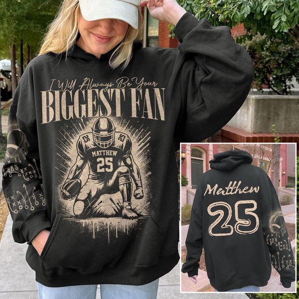 I'll Always Be Your Biggest Fan Personalized Bleach Style Football Shirt For Football Lovers