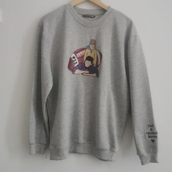 Embroidered Photo Portrait T-shirt Sweatshirt for Dad