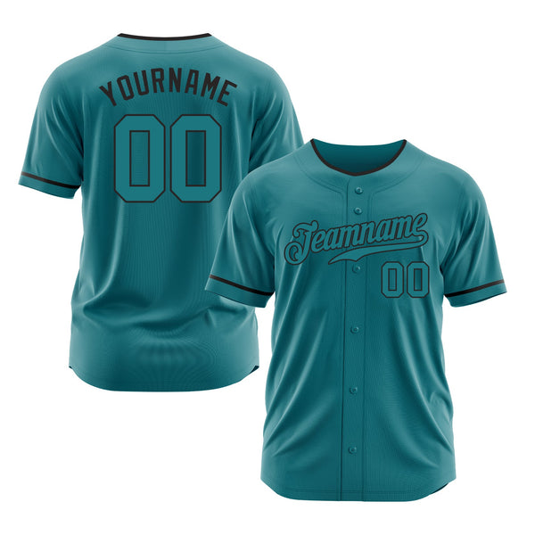 Custom Teal Teal-Black Classic Style Authentic Sports Baseball Jersey
