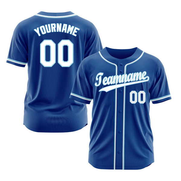Custom Royal White-Light Blue Classic Style Authentic Sports Baseball Jersey
