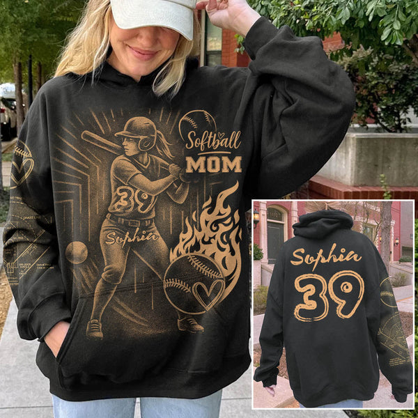 Personalized Bleach Style Softball Shirt For Softball Mom