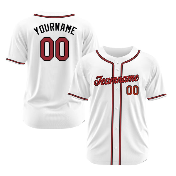 Custom White Red-Navy Classic Style Authentic Sports Baseball Jersey
