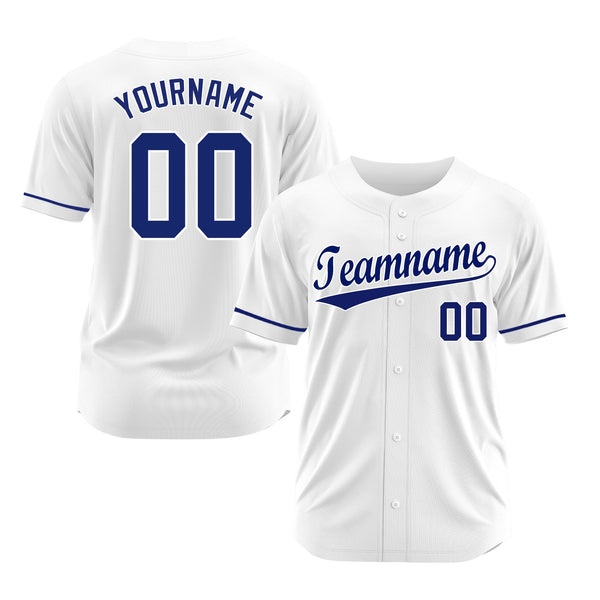 Custom White Royal Classic Style Authentic Sports Baseball Jersey
