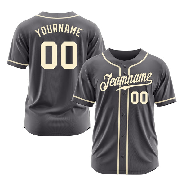 Custom Steel Gray Cream Classic Style Authentic Sports Baseball Jersey