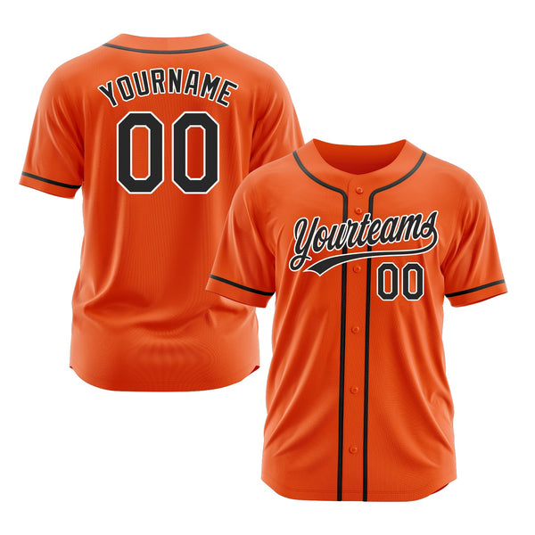 Custom Orange Black-White Classic Style Authentic Sports Baseball Jersey