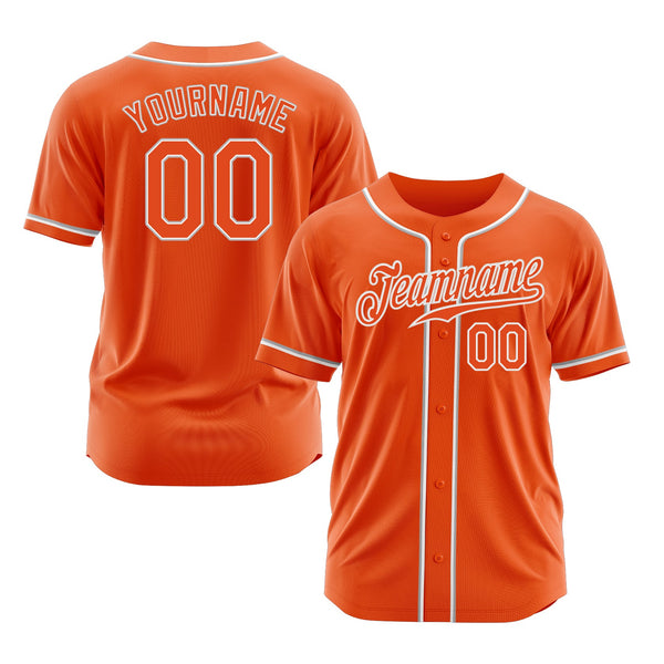 Custom Orange Orange-Gray Classic Style Authentic Sports Baseball Jersey