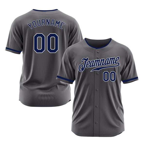 Custom Steel Gray Silver Classic Style Authentic Sports Baseball Jersey