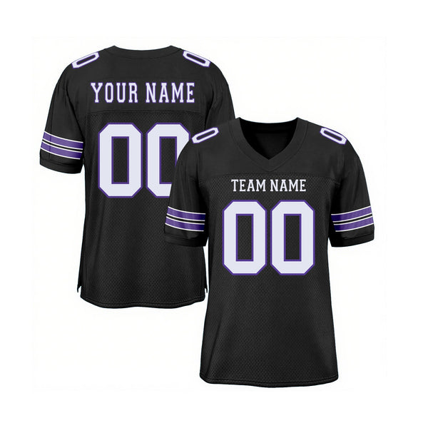 Custom Black Black-Old Gold Mesh Classic Style Authentic Sports Football Jersey