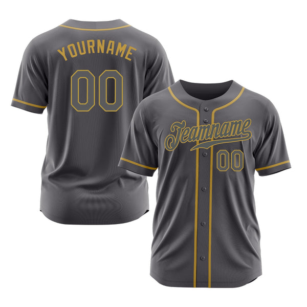 Custom Steel Gray Old Gold Classic Style Authentic Sports Baseball Jersey