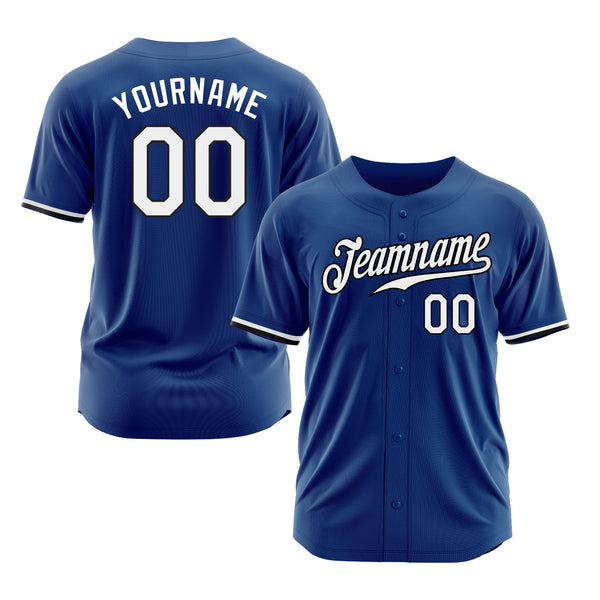 Custom Royal White-Black Classic Style Authentic Sports Baseball Jersey