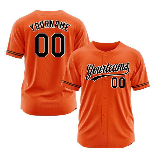 Custom Orange Black-White Classic Style Authentic Sports Baseball Jersey