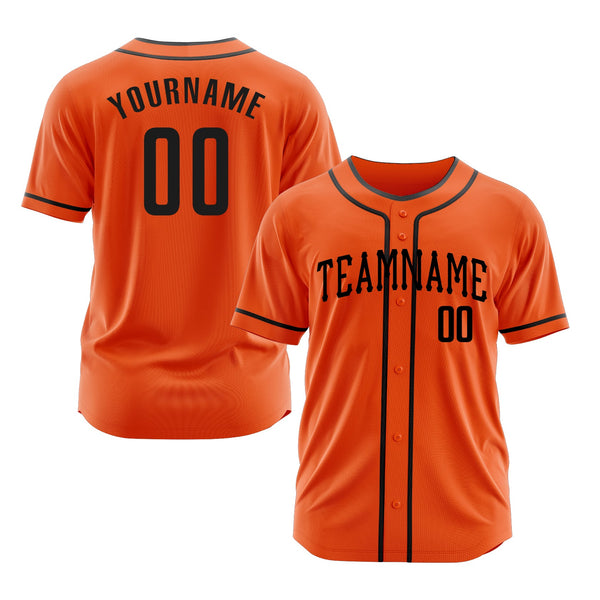Custom Orange Black Classic Style Authentic Sports Baseball Jersey