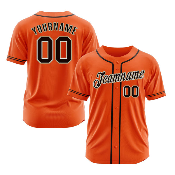 Custom Orange Black Cream-Old Gold Classic Style Authentic Sports Baseball Jersey