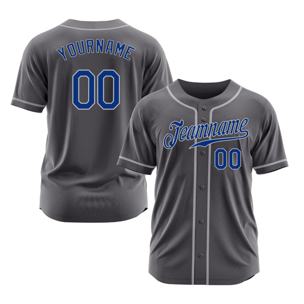 Custom Steel Gray Royal-Gray Classic Style Authentic Sports Baseball Jersey