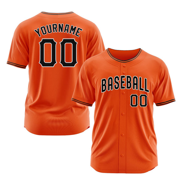 Custom Orange Black-White Classic Style Authentic Sports Baseball Jersey
