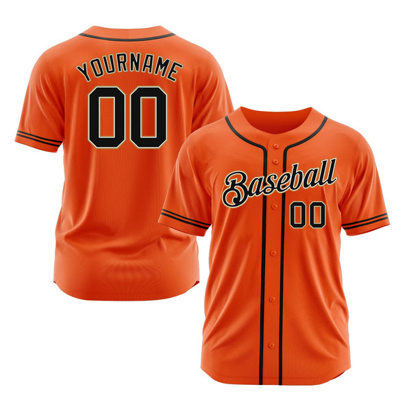 Custom Orange Black-Cream Classic Style Authentic Sports Baseball Jersey