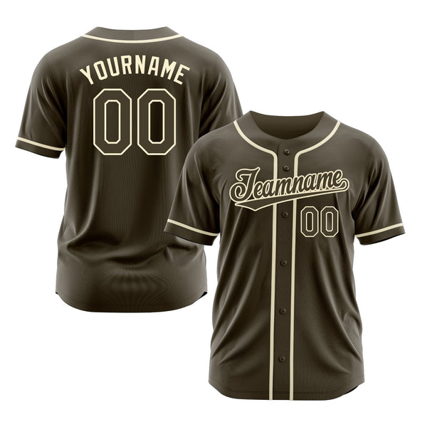 Custom Olive Olive-Cream Classic Style Authentic Salute To Service Sports Baseball Jersey