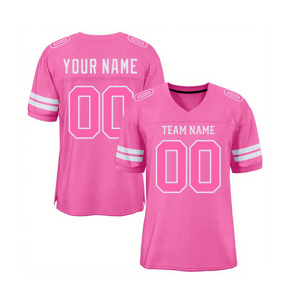 Custom Pink Pink-White Mesh Classic Style Authentic Sports Football Jersey