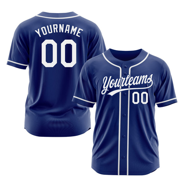 Custom Royal White Classic Style Authentic Sports Baseball Jersey