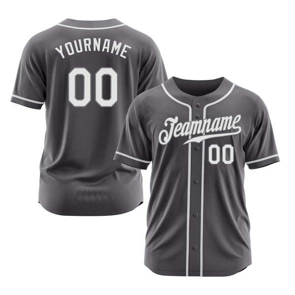 Custom Steel Gray White Classic Style Authentic Sports Baseball Jersey